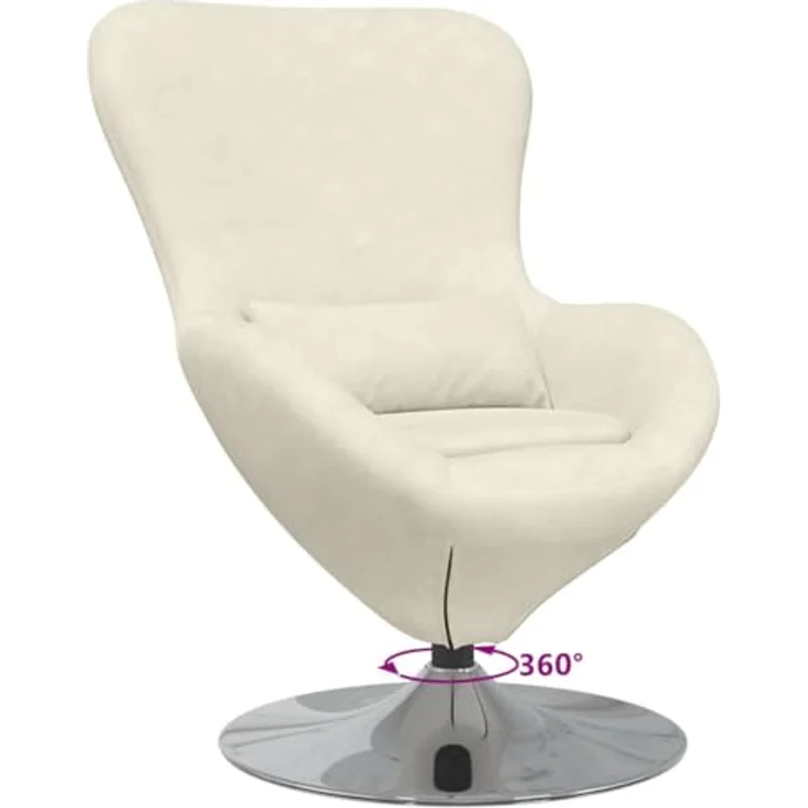 vidaXL Eiersessel Creme Samt 42002733 – Bild 6