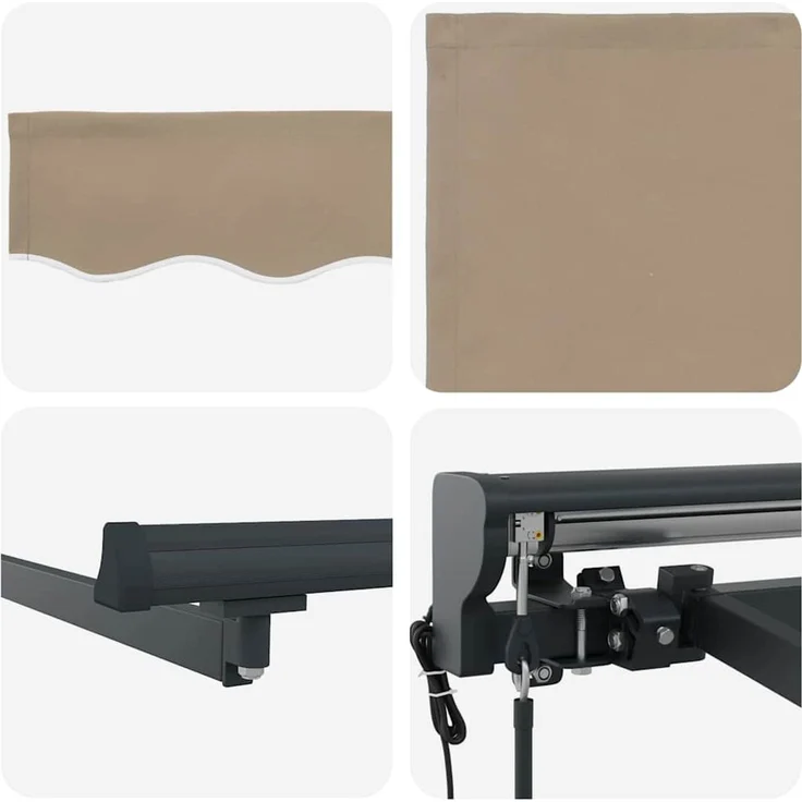 vidaXL Einziehbare Markise Beige 400x300 cm Stoff 3330622 – Bild 7