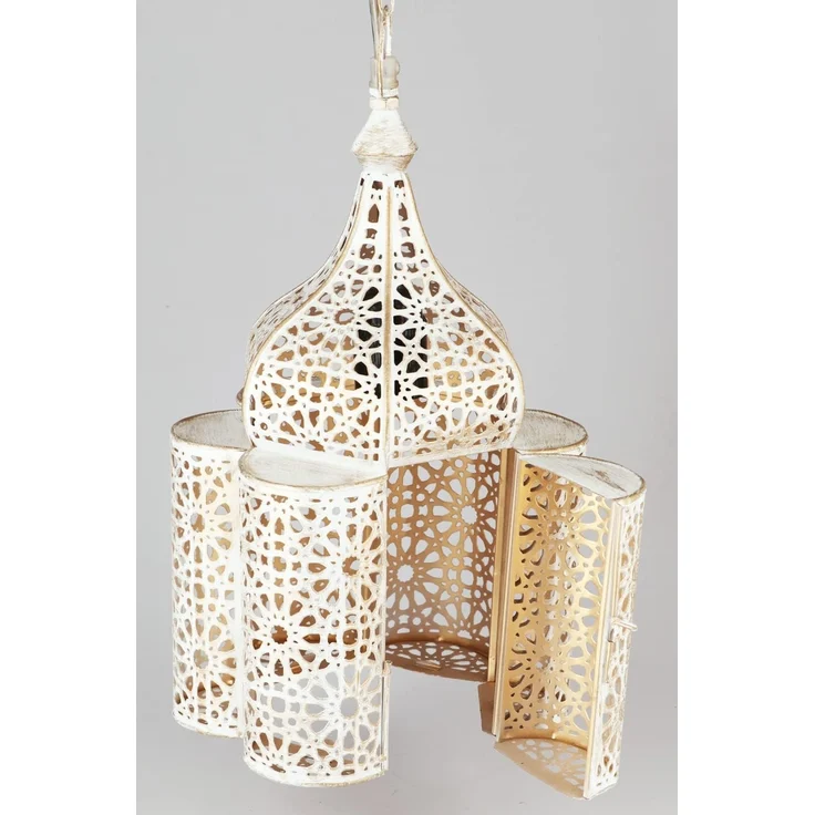Marrakesch Orient & Mediterran Interior Pendelleuchte Orientalische Lampe Pendelleuchte Feryal Weiss, Handarbeit – Bild 6