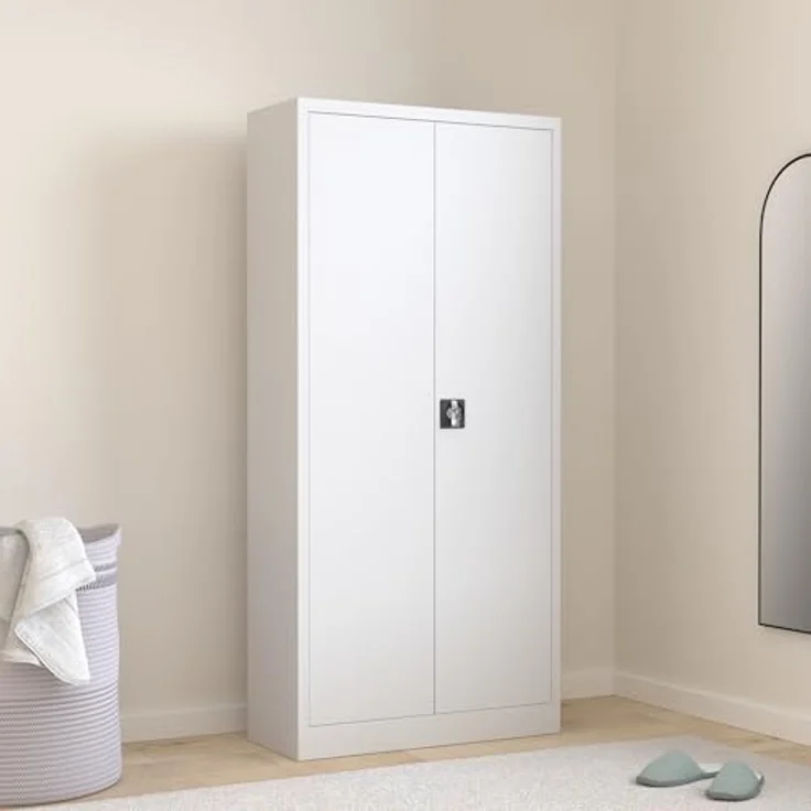 Putzmittelschrank Stahl, 80x38x180 cm, grau – Bild 3
