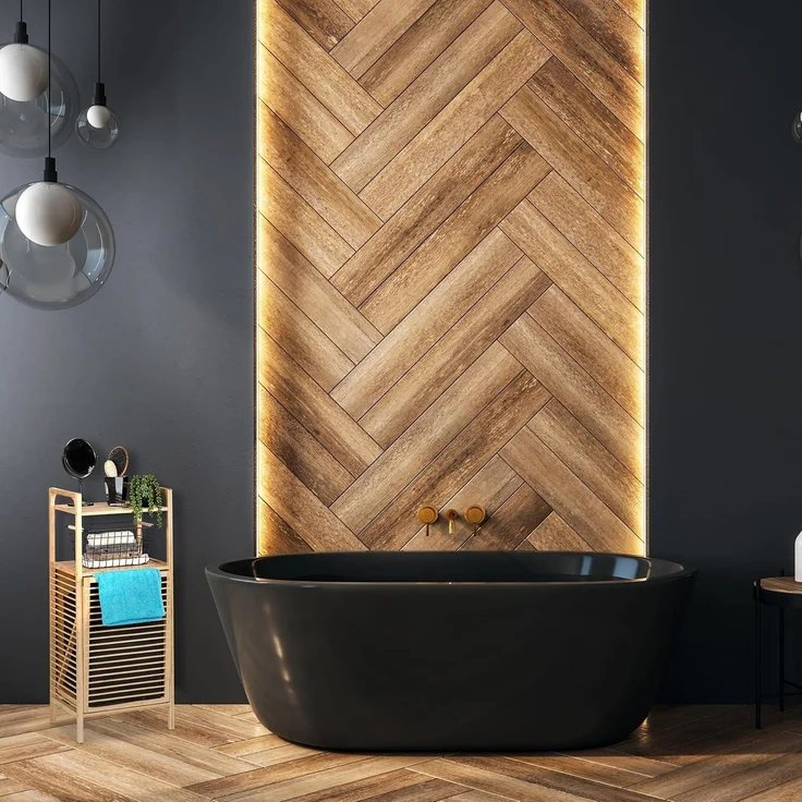 Relaxdays Bambus Badregal mit Wäschekorb – Bild 2