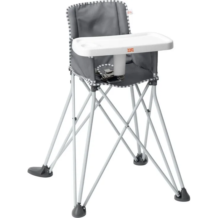 ingenuity Hochstuhl Pop ‘N Dine Portable High Chair - Grau, ideal für Unterwegs