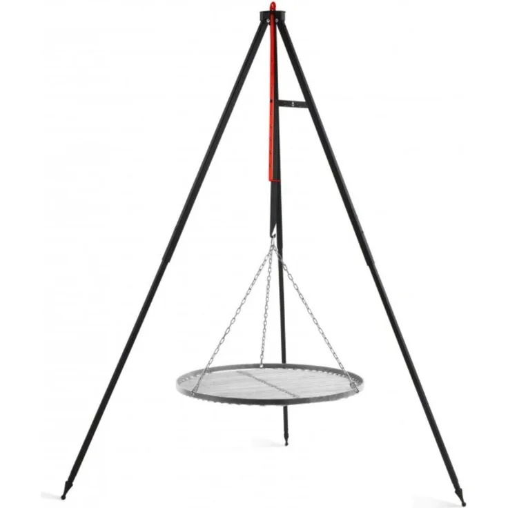 Campinggrill am Dreibein 60 x 160 x 60 cm Naturstahl Schwarz