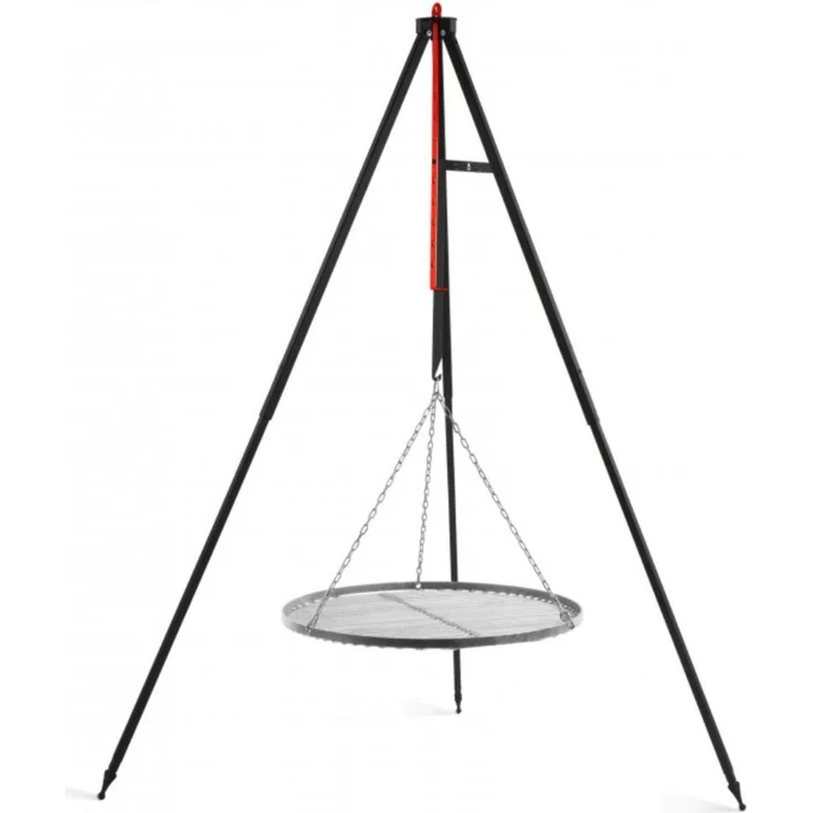 Campinggrill am Dreibein 60 x 160 x 60 cm Naturstahl Schwarz