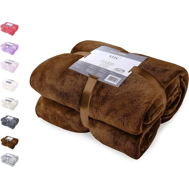 DecoKing Kuscheldecke 150x200 cm braun Decke Microfaser Tagesdecke Fleece weich sanft kuschelig Schoko Brown Chocolate Mic