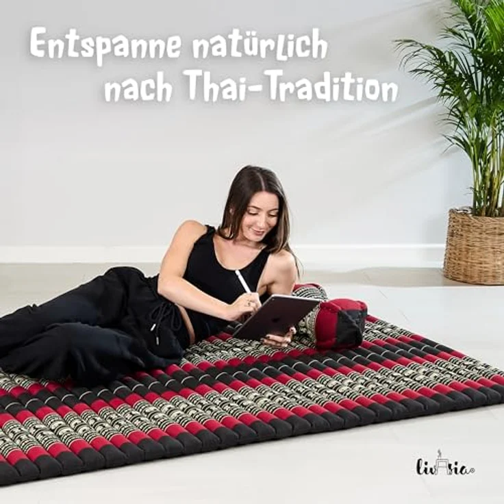 livasia Nackenstützkissen Papayakissen, vegan und handgefertigt, Ø 13x43cm, Kapok – Bild 7