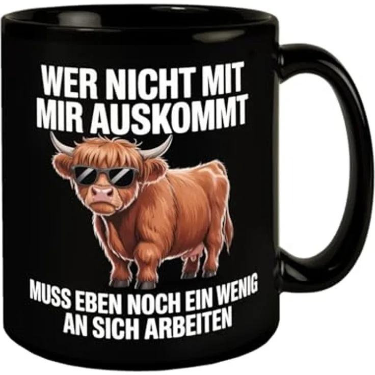 speecheese Tasse Hochlandrind Tasse - du musst an dir arbeiten