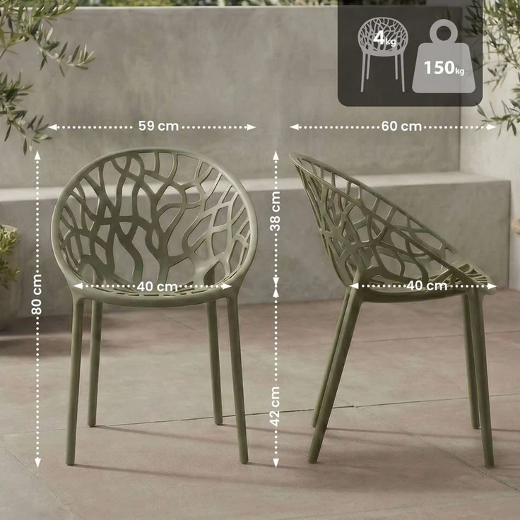 CLP Gartenstuhl Hope (1er, 1 St), stapelbar, wetterfest und UV-beständig – Bild 1