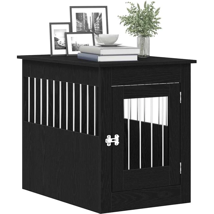 vidaXL Hundebox-Möbel Schwarze Eiche 55 x 80 x 68 cm Holzwerkstoff 862176 – Bild 4