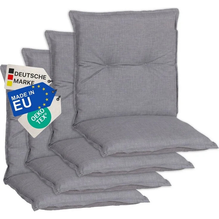 NYVI Sitzauflage Niedriglehner Auflagen 4er Set Barcelona Gartenstuhlauflagen 100x50cm, (4 St), Niederlehner Stuhlauflage Sitzauflage mit Halteband – Bild 1