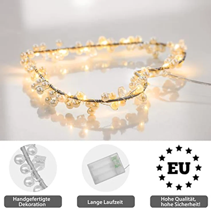 COZY HOME LED-Lichterkette Lichterketten Herz Lichterkranz LED Herz mit Stecker warmweiß Fenster – Bild 6