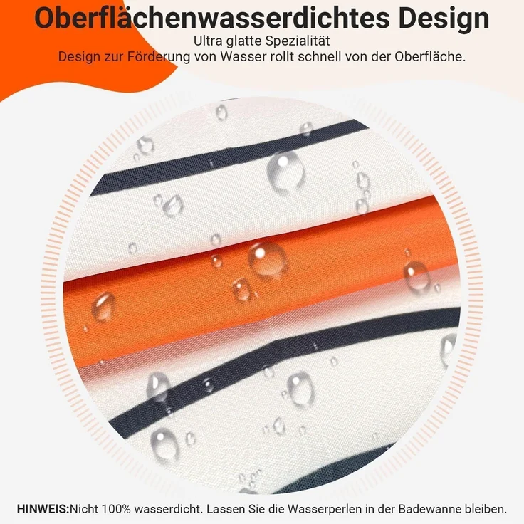 Duschvorhang 180x180cm Geometrische Kurve Antischimmel Wasserdichtätz PVRT Stoff – Bild 2