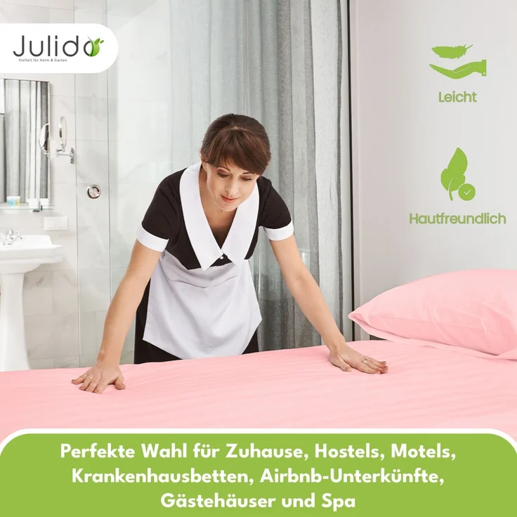 Jersey Spannbettlaken 140-160x200 100% Baumwolle weich bügelfrei komfort Rosa – Bild 3