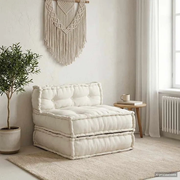 vidaXL Modulares Sofaelement Creme 70 x 70 x 54 cm Stoff 4019022