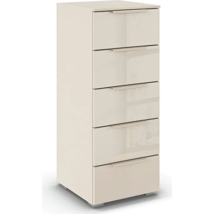 rauch Schubkastenkommode Highboard Sideboard Kommode MONTCLAR Frontauswahl Dekor/Hochglanz/Glas (in 2 Breiten: 40 oder 80 cm / Höhe 100 cm, inkl. Soft-Close-Funktion), mit 5 geräumigen Schubladen, viele Griffvarianten MADE IN GERMANY