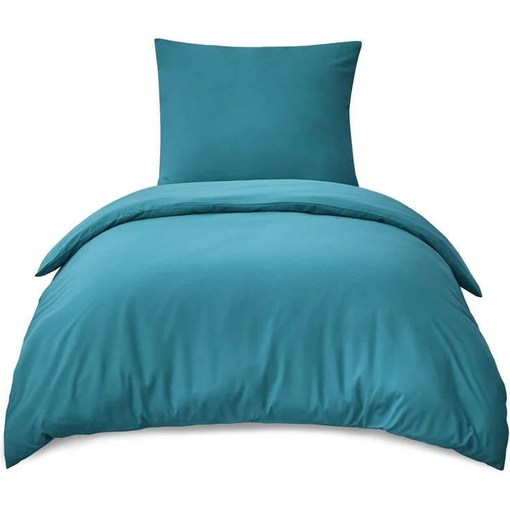 Bettwäsche Set Türkis 155x220cm Mikrofaser Weich Sommer Winter – Bild 1