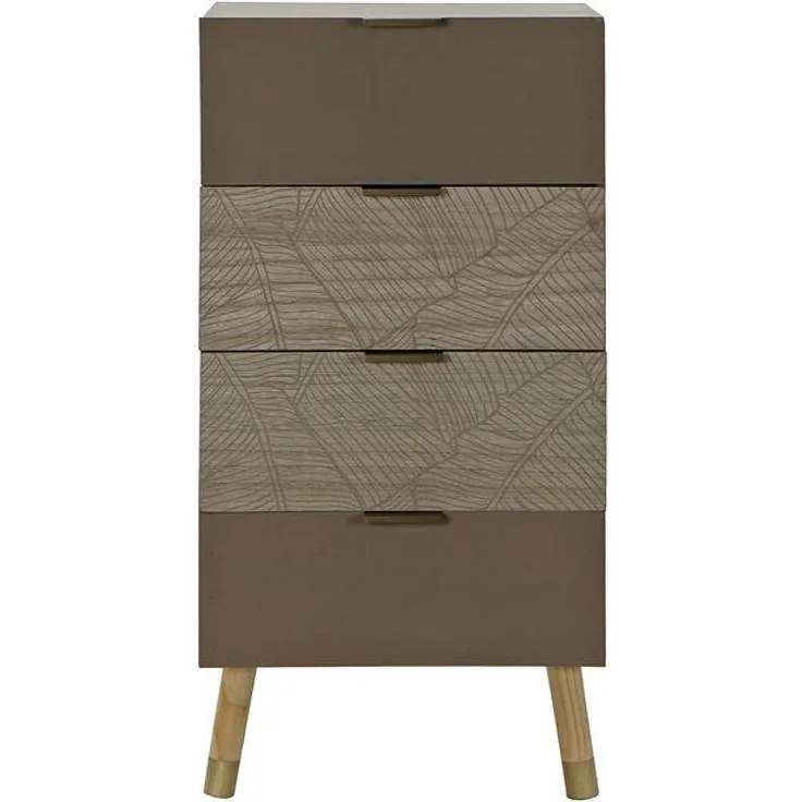 Schubladenschrank DKD Home Decor natürlich Golden MDF Pflanzenblatt (42 x 33 x 86 cm)
