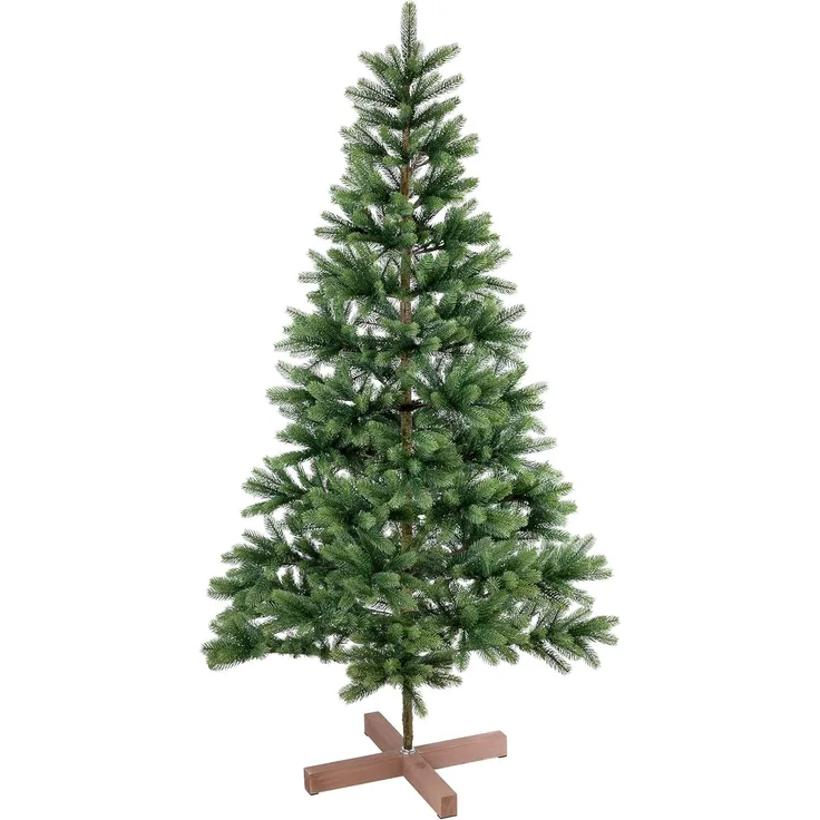 IC Winterworld Künstlicher Weihnachtsbaum 180 cm naturgetreuer künstlicher XL Weihnachtsbaum, Künstliche Normanntanne, Nordmanntannen-Optik, ca. 922 Äste, PE Nadeln, Holz Baumständer