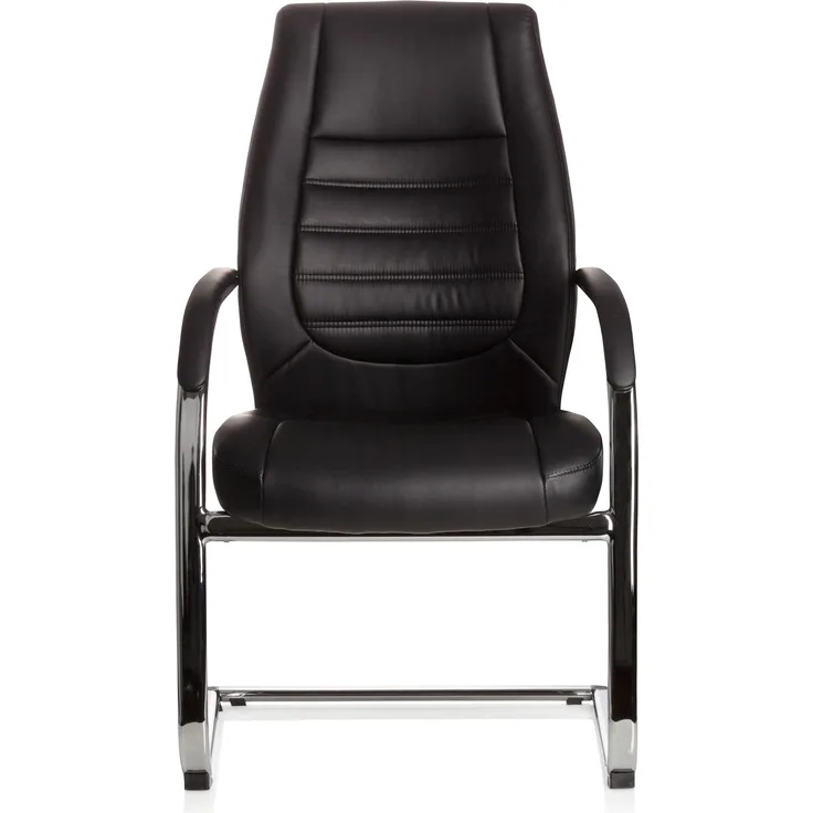 hjh OFFICE Besucherstuhl Konferenzstuhl VITORO V Kunstleder Schwarz