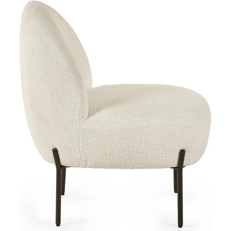 Julian Bowen Lulu Bouclé-Akzentstuhl, Elfenbein, 77 x 60 x 64 – Bild 5