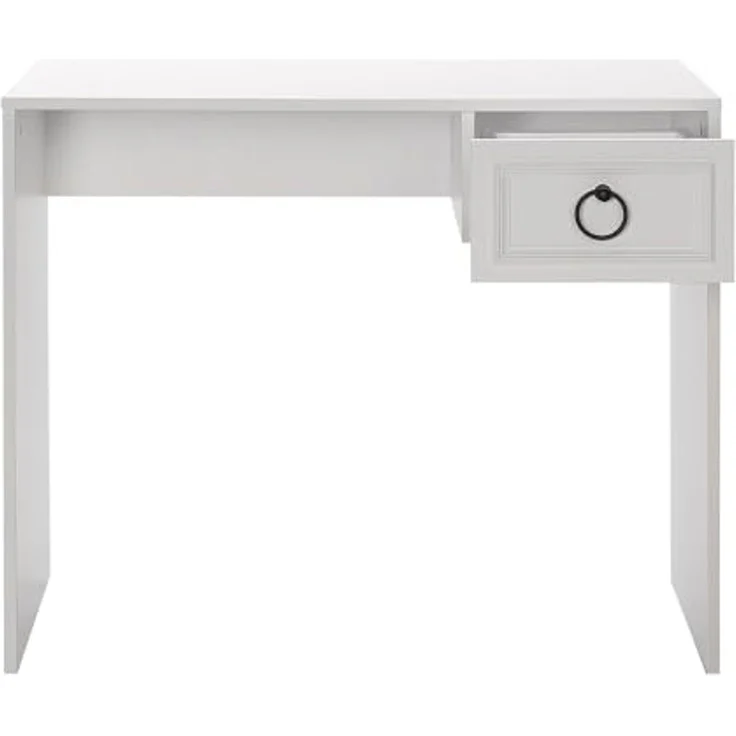 Modern Study Desk, White, 90 x 75 x 51 cm | 100% Melamine Coated Particle Board, 16 mm Thickness | Features Multiple Shelves & Drawer, Stylish & Functional – Bild 7