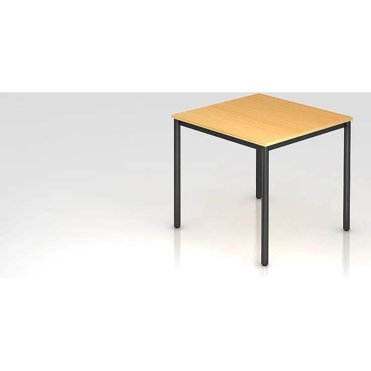 Besprechungstisch DR08 80x80 Buche 4-Fuß Gestellfarbe: Schwarz
