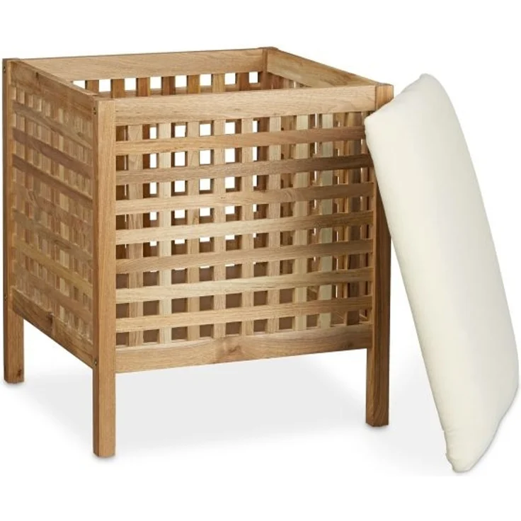 Badhocker Walnuss mit Wäschesammler 10020156 – Bild 3