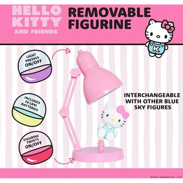 Blue Sky Studios Hello Kitty Mini Lampe, sanftes Nachtlicht mit herausnehmbarer Sammelfigur für Kinderzimmer – Bild 4
