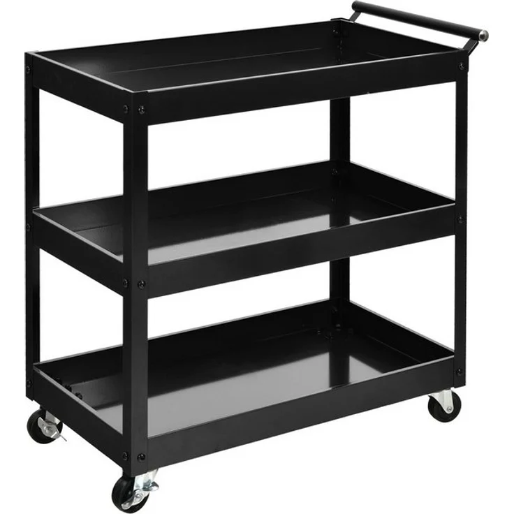 COSTWAY Küchenwagen, auf Rollen, mit 3 Ebenen & Griff, 76 x 38 x 79cm – Bild 4