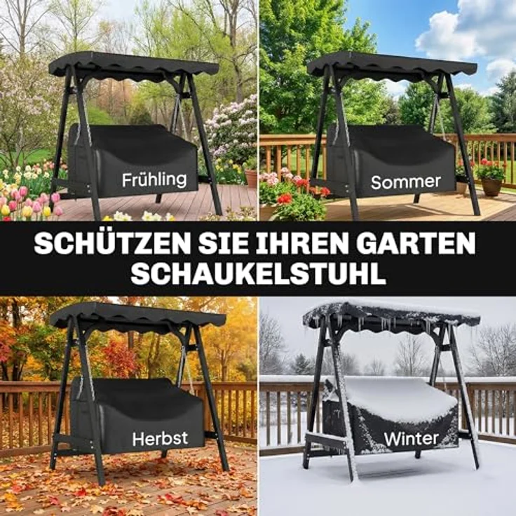 Outsunny Gartenmöbel-Schutzhülle Hollywoodschaukel Abdeckung (Abdeckplane, 1-St, für 2-Sitzer Gartenschaukel), Wasserdicht, UV-beständig, mit Reißverschluss – Bild 3