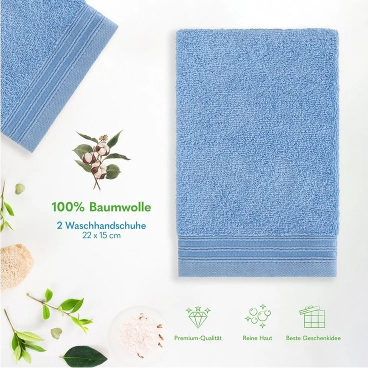 HAMMETEX Waschlappen 2er-Set Waschlappen 15x22 cm, 100% Baumwolle, weich und saugfähig, (Set, 2-St) – Bild 4