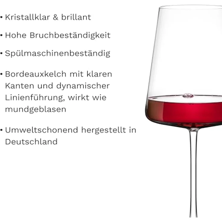 Stölzle Lausitz Bordeauxgläser Power 2er Set 650 ml – Hochwertige Weingläser ideal für Bordeaux – Moderne Bordeauxkelche aus Kristallglas für maximale Geschmacksentfaltung – Spülmaschinen- & Stoßfest – Bild 3
