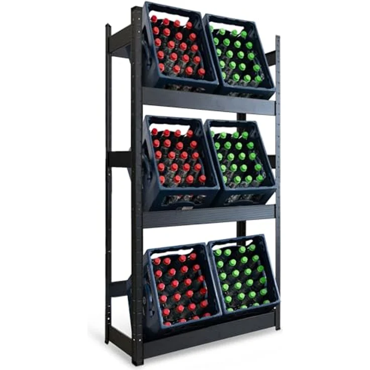 KARAT Getränkekistenregal für 6 Kisten - 160 x 80 x 30 cm - Getränkeregal, Kastenregal für Getränkekisten, Flaschenregal, Kastenständer - Regal für Getränkekästen (Osaka) – Bild 2