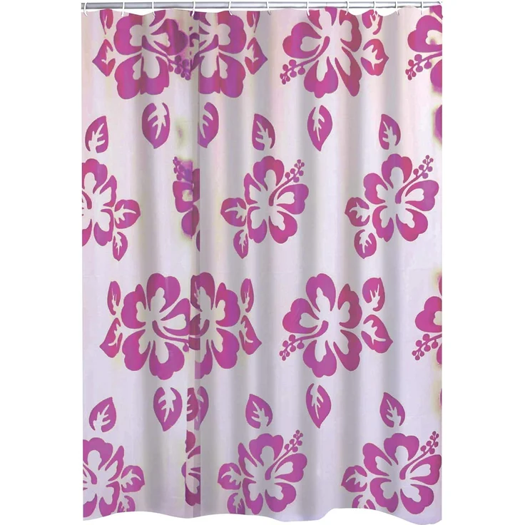 Ridder Duschvorhang Flowerpower Semitransparent-rosa Breite 180 cm – Bild 1