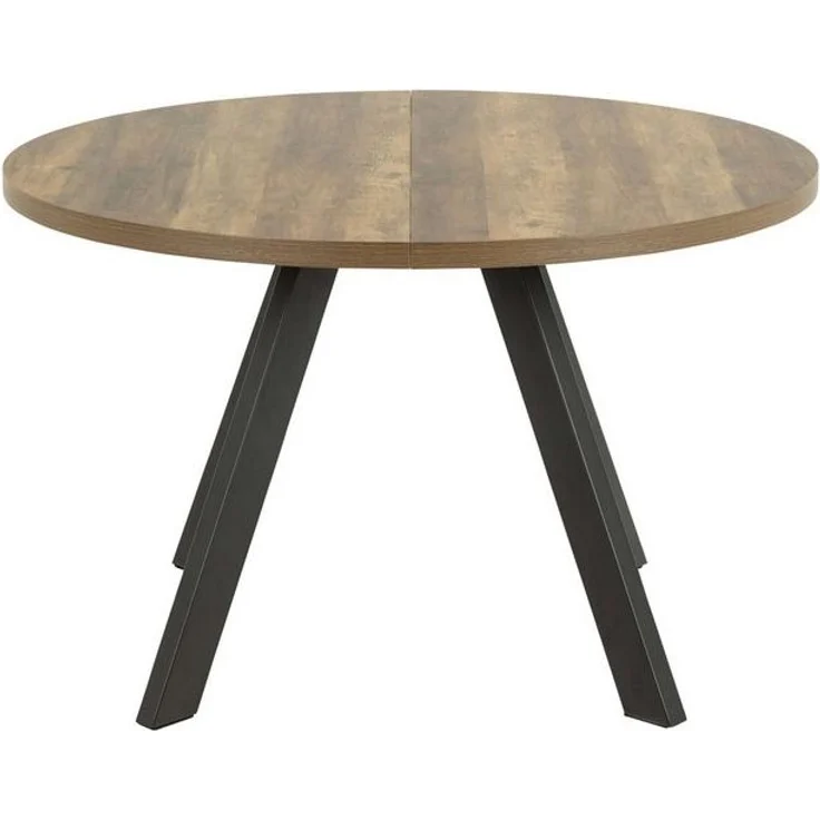 ACTONA GROUP Esstisch Zalida Esszimmertisch, rund, Eichenoptik, schwarze Stahlbeine, Verlängerungsplatten T: 120/210 cm – Bild 4
