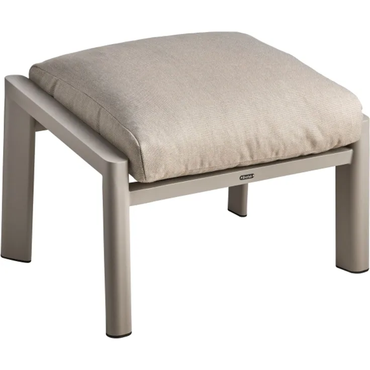 Gartenhocker Slide aus Aluminium mit Kissen, modern, Taupe Beige, Outdoor geeignet