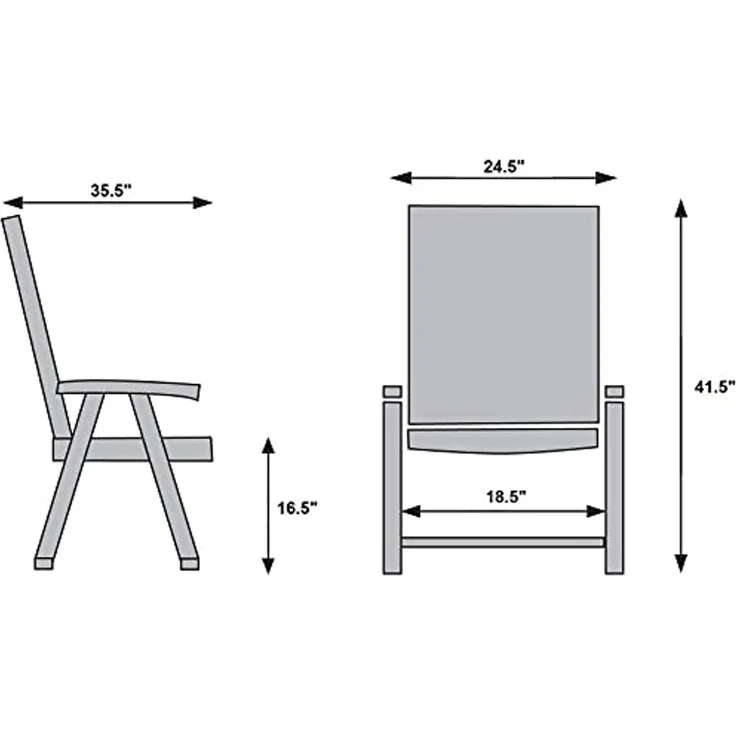 Sieger Palma Klappsessel 4 fach verstellbar, Vollkunststoff Weiß 62 x 105 x 67 cm – Bild 3