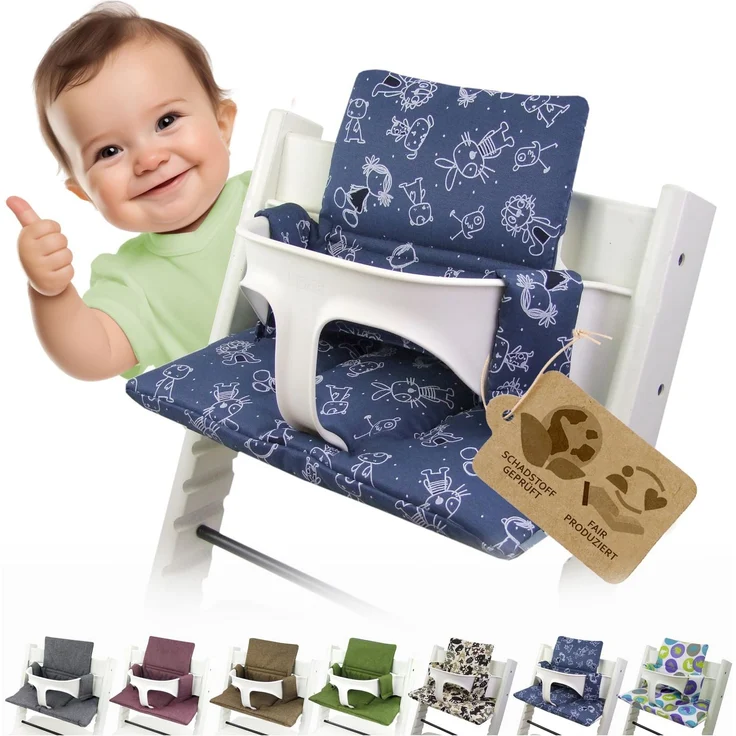 Ersatzbezug Kissen kompatibel mit Stokke Tripp Trapp M2 (marine Figuren) | Sitzkissen, Kissen-Set, weich, gepolstert, waschbar & langlebig