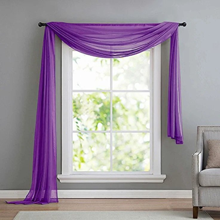 Gardinenbox Freihanddeko (1 St), ohne, transparent, Voile, Uni Volant Transparent Polyester 600cm 140cm – Bild 1