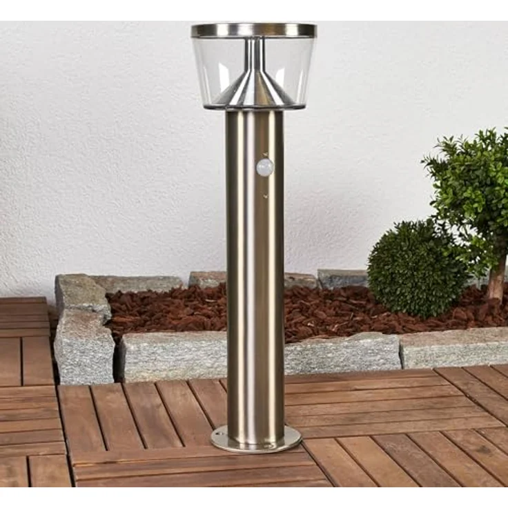 Lindby LED Solarleuchte Antje mit Bewegungsmelder, spritzwassergeschützt, Aluminium, Edelstahl, 1-flammig, für Außenbereiche – Bild 4