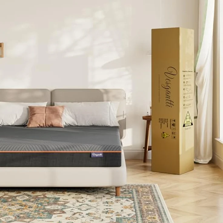 Vesgantti Schaummatratze, ergonomische Matratze Gel-Memoryschaum Matratze mit atmungsaktiver Bezug, Härtegrad H2 & H3 Öko-Tex Zertifiziert (grau-20CM, 160x200 cm) – Bild 7