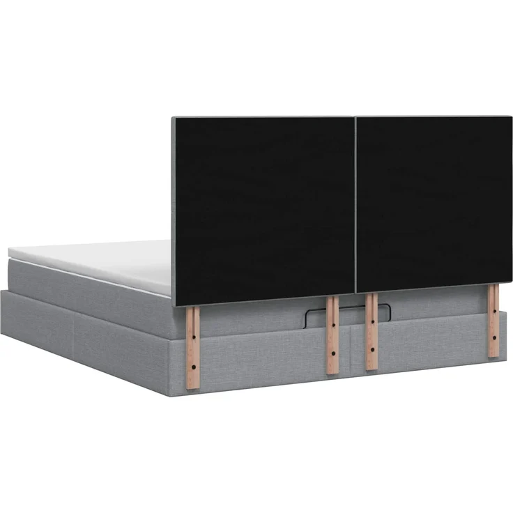 vidaXL Ottoman Bett mit Matratze Hellgrau 180 x 200 cm Stoff 3457508 – Bild 9