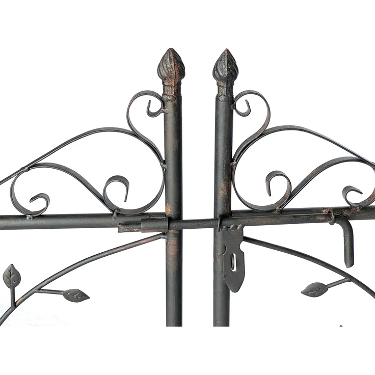 Rosenbogen mit Tür Metall 18602 Torbogen Gartentor Eisen Rankhilfe Rankgitter Rundbogen Tür – Bild 4