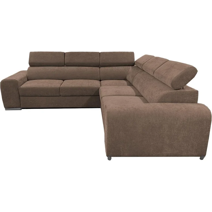 Wohnero24 Ecksofa PAVONE 3 260x260 cm – Chenille Sofa Braun mit Schlaffunktion 190x125 cm, Bettkasten & verstellbaren Kopfstützen – Bild 5