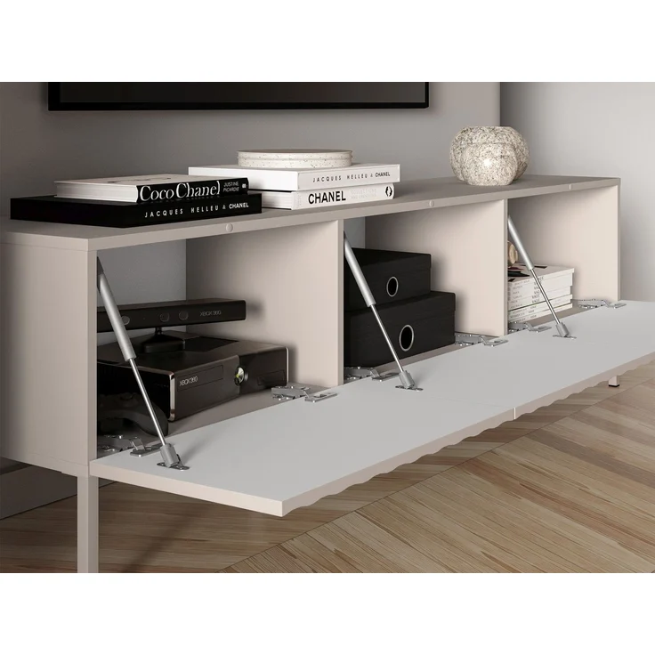 Selsey 'Derriva' TV-Lowboard mit geriffelten Fronten, hellbeige, ca. 50 x 170 x 37 cm – Bild 6