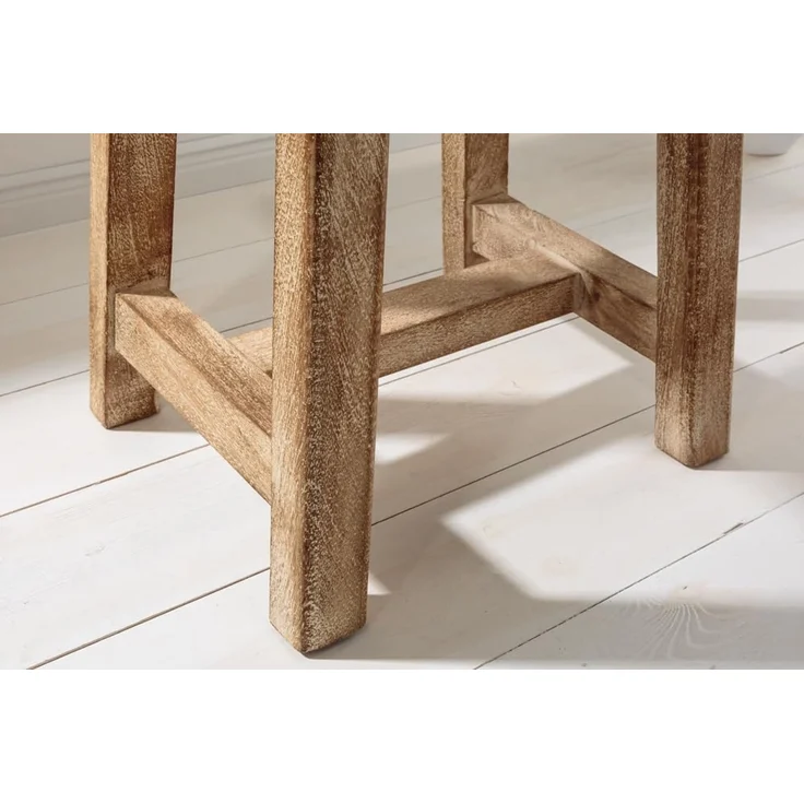 riess-ambiente Sitzhocker FINCA 45cm beige-braun (Einzelartikel, 1 St), Wohnzimmer · Mango-Massivholz · Handmade · Shabby Chic · Landhausstil – Bild 8