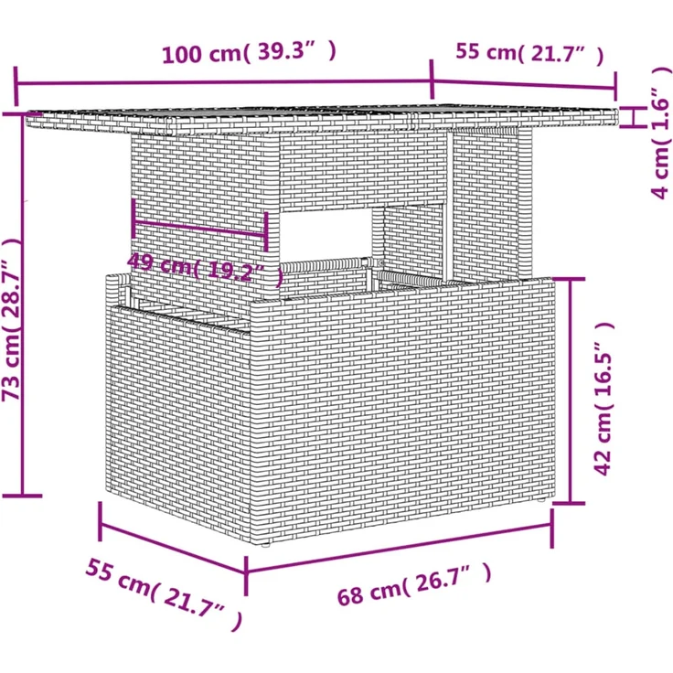 vidaXL 6-tlg. Garten-Sofagarnitur mit Kissen Schwarz Poly Rattan 3266586 – Bild 12