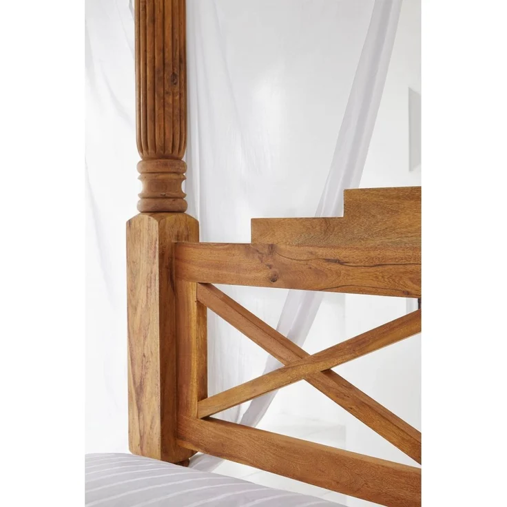 Himmelbett Sheesham 160x200x224 braun geölt NATURE BROWN #531 – Bild 5