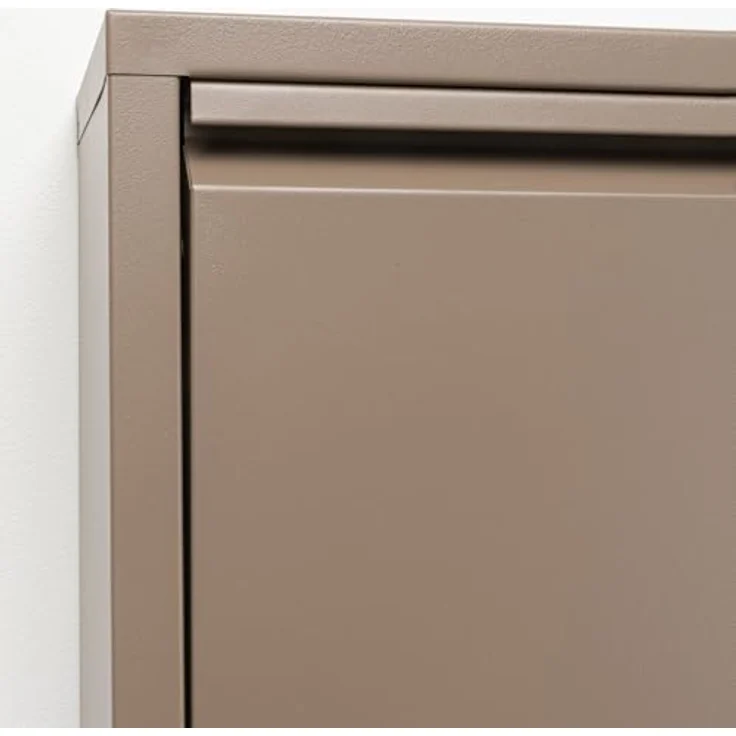 Kare Design Schuhschrank Caruso, Taupe, Stahl, mit 5 Klappen, Schuhablage für 10 Paar Schuhe, schmal, platzsparend, hoch, Schuhregal, Eingangsbereich, 170 x 50 x 15 cm (H/B/T) – Bild 5