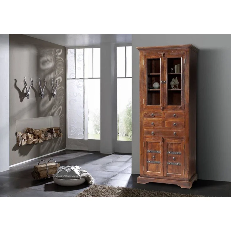Vitrine Akazie 80x50x195 nougat lackiert OXFORD #454 – Bild 3